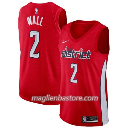 Maglia NBA Washington Wizards John Wall 2 2018-19 Nike Rosso Swingman - Uomo
